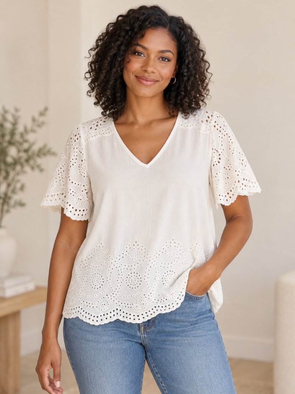 White Top Blouse Beach Vacation Cottagecore Coastal 6